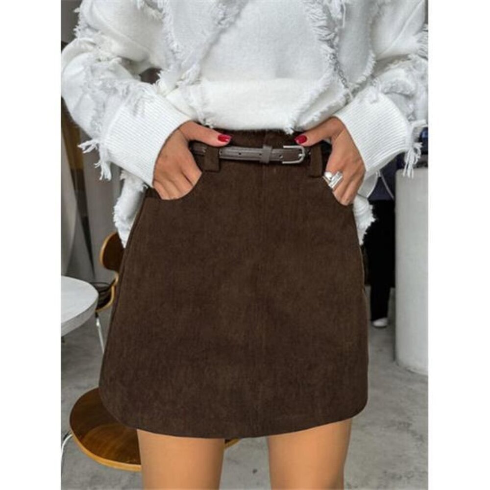 Vintage Corduroy A-Line Mini Skirt